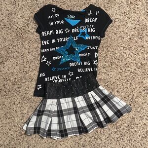 Justice girls size 7 matching skort set